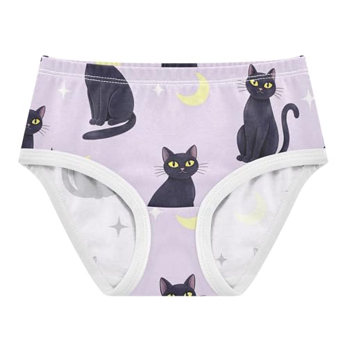 Cute Black Cats Purple Girl Panties Cute Toddler Girls Underwear Cotton Animals Briefs Girls Undies 2t
