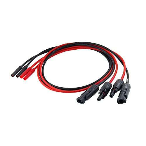 WJSTN Safety 4mm Banana Plugs Male to MC-4 Female Test Leads, MC-4 to Safety 4mm Banana Plugs Solar Panel Test Cable 3F/ 2 Sets