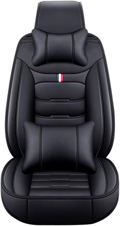 Car Seat Covers for Honda Insight 2010-2014，2019-2021 Front Pair Black PU Leather Seat Protection Cushions with Headrest, Airbag Compatible MH51 Type Waterproof