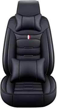 Luxury Car Seat Covers with Waterproof Leather Suitable for Chevy Corvette C7 C5 Vehicle Cushion Cover Full Set Black
