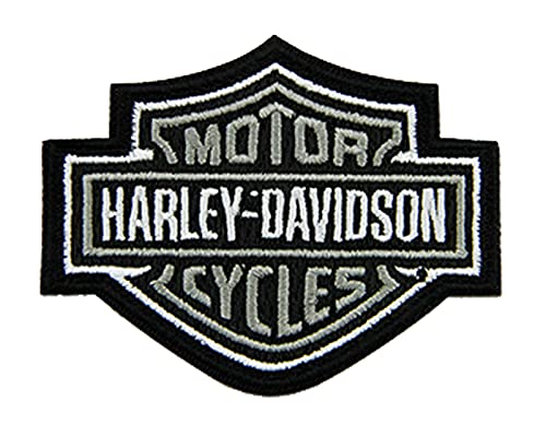 Harley-Davidson 3 inch Embroidered Gray Bar & Shield Logo Emblem Sew-On Patch