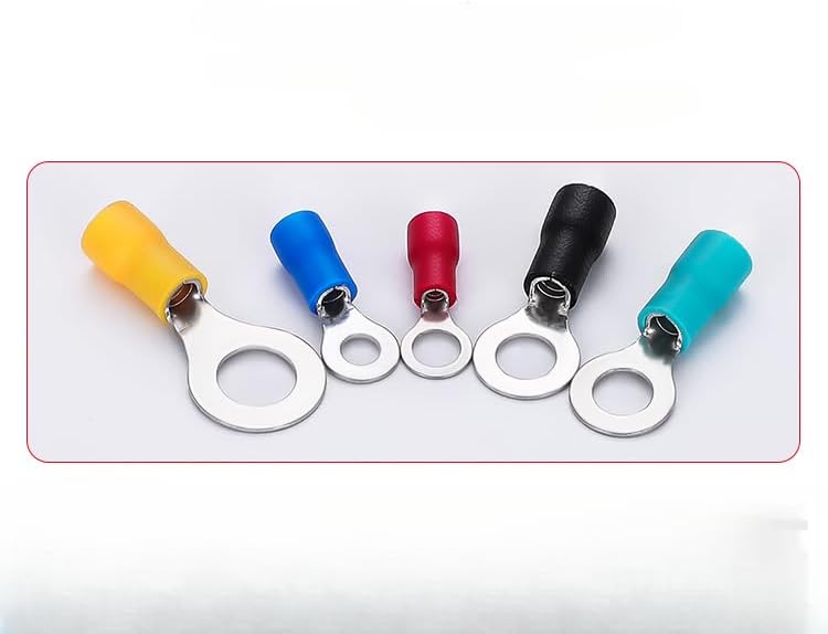 Ring Terminal Electrical Wire Cable Crimp Connector RV1.25-3.2 Insulated Round 2/3.5/5.5/4/5/6/8S Cold Pressing European-Style(G)