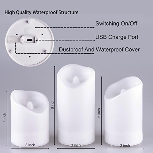 2 In 1 Rechargeable Candles, Usb Solar Candles Outdoor Waterproof, Long Lasting Battery Operated Led Electric Flickering Flameless, For Outdoor Lanterns, Wedding, Christmas, Table Decorations #TOP5