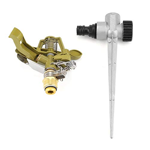 HEEPDD 360 Degree Zinc Alloy Watering Sprinkler Kit, Impact Lawn Sprinkler with Ground Insert Adjustable Angle and Distance Water Sprayer for Lawn Garden Yard