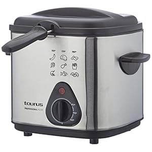 Taurus Professional 1 Slim Freidora, 1000 W, 1 Kilogram, Metal, Plata