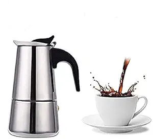 Niyam portable Stainless Steel Stove Top Espresso Coffee Maker Percolator Moka Pot (4 cup - 200 ml)