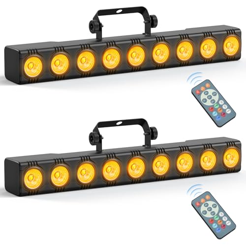 Yespick 2 Pièce LED RGBW Wallwasher,Lampe de Scène,9 x 6W Lumière Disco avec dmx Contrôle et télécommande,Barre Lumineuse LED Pour...