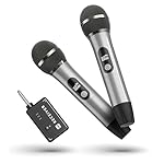 Wireless Microphones, Wireless Microphone with One-to-One Chip Connection, 40H Duration, 200 FT Distance Receiving, Semi-Metallic tube Microphone for Singing, Video Recording, YouTube, Home Party