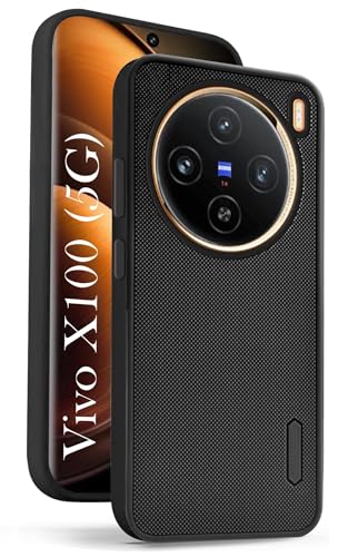 Image of Jkobi Back Cover Case for Vivo X100 5G (Textured Grip Design | Camera Protetion | Slim and Light Weight | Soft Touch and Feel | Black)