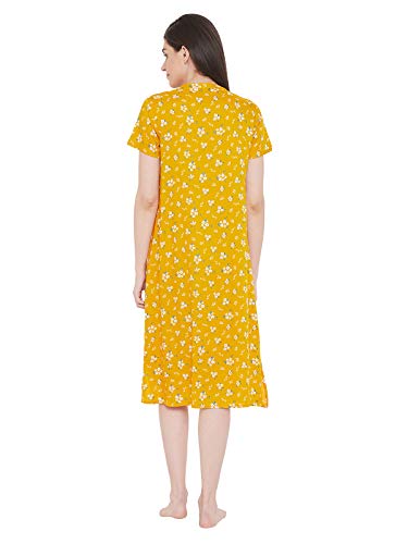 Image of Clovia Women's Rayon Floral Printed Midi Nighty