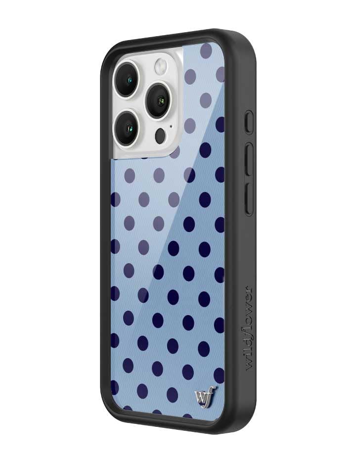 Image of Wildflower Cases - iPhone 16 Pro Compatible - Polka Dot - Navy & Blue