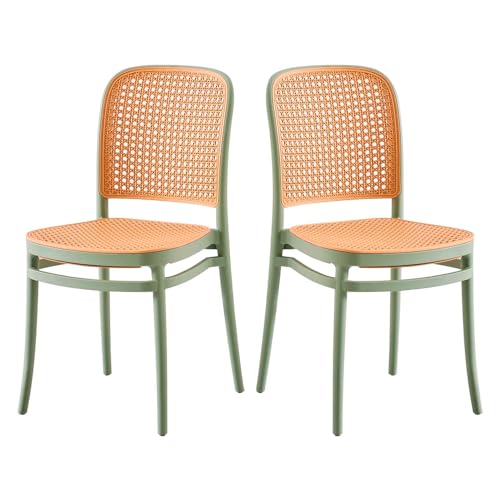 EME Sillas de Comedor Pack 2 Oporto Color Verde Fabricadas en Polipropileno, Sillas de Comedor o Cocina. Elegantes para Cocina o Comedor, apilables y Muy Resistentes. Silla Nórdica Verde Menta.