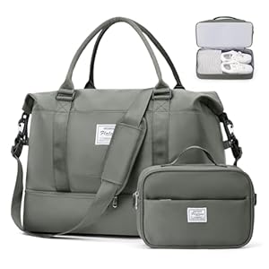 Weekender Bags for Women, Travel Duffel Bags with Shoe Compartment,Personal Item Travel Bag for Airlines, Carry on Overnight Tote Bag for women with Toiletry Bag, Olive Green