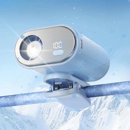 Ventilador de clip portátil recargable por USB con pantalla digital LED y giro de 360 grados 3
