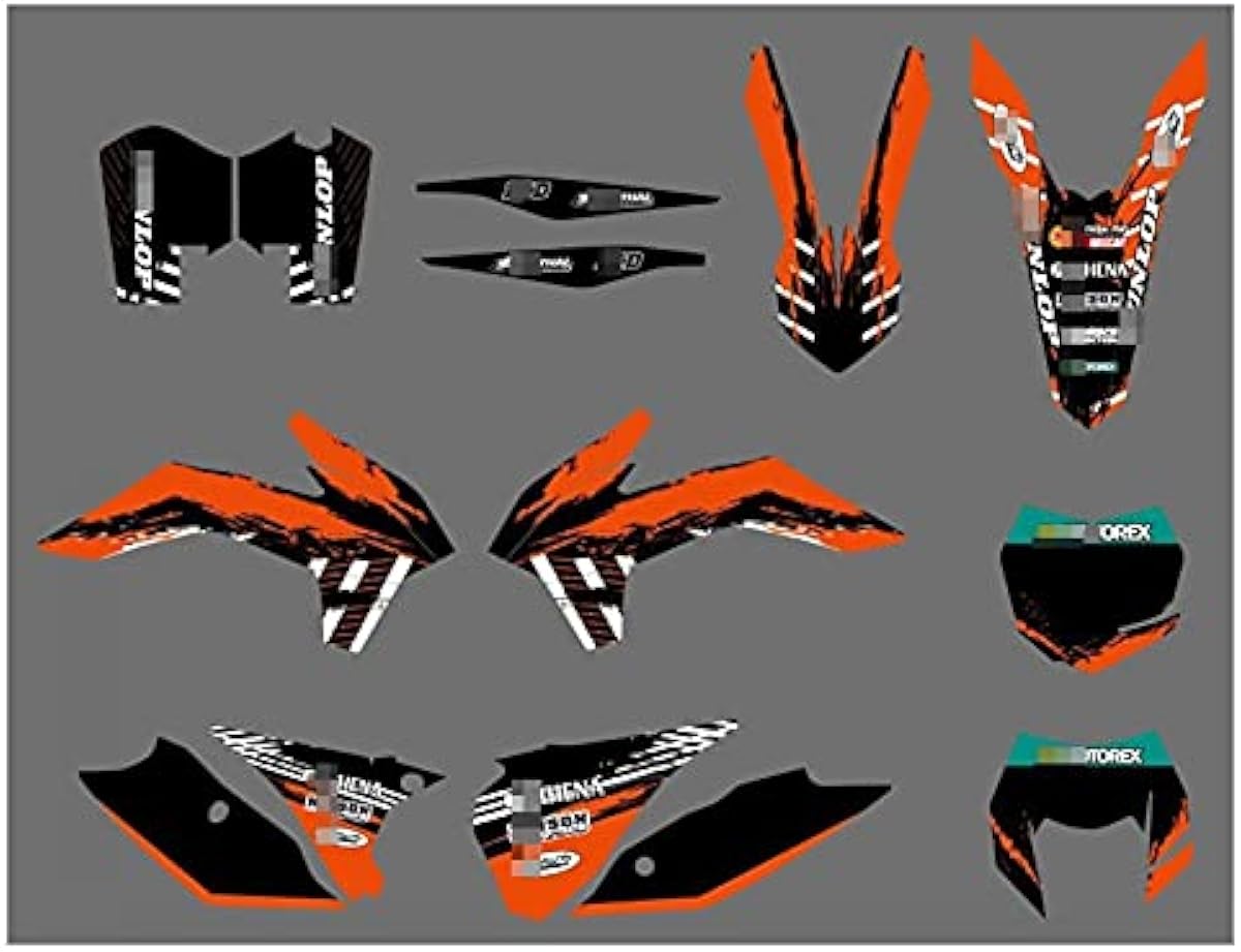 送料無料 日本製 Bazutiwns マッチングの背景を持つオートバイチームのグラフィックktm 125 0 250 300 450 500のためのステッカー14年6月6日 Hsll 最短翌日着 Www Littleshopp Com
