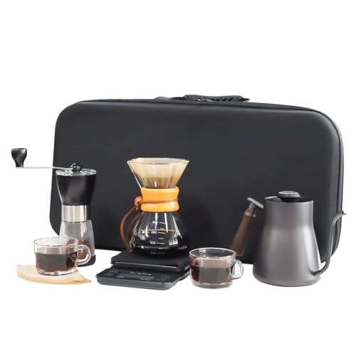 SOTECH Portable Pour Over Coffee Maker Dripper Set Espresso Americano Latte For Travel Camping Office Home Car Hiking(2 Cup Coffe Gift Set)