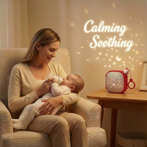 Image of White Noise Sound Machine Baby with Star Projector | Portable Sound Music Soother for Kids & Infants | Perfect Baby Gifts for Christmas Themed Holiday Decor, Car, Travel (Santa Claus)