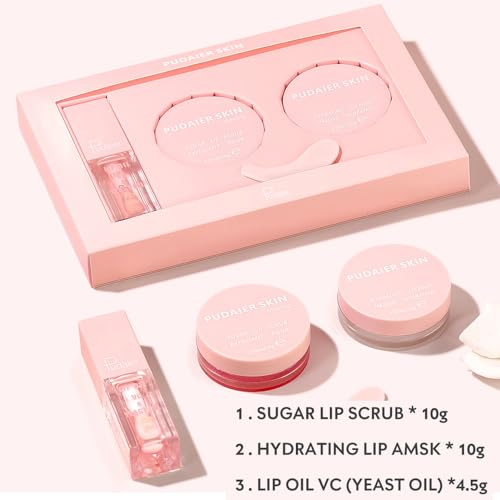 3Pcs Lip Care Set - Includes Hydrating Lip Glow Oil & Moisturizing Lip Treatment Sleeping Mask & Exfoliating Lip Scrub, Shiny and Nourishing Lips, Dry Lips Treatment - Image 8