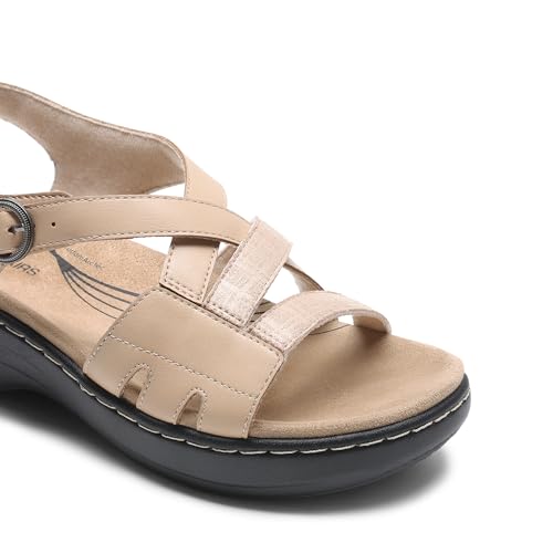 Image of DREAM PAIRS Women's Open Toe Wedge Sandals Walking Shoes | Cushioned footbed with supportive comfort for walking, vacations, beach outings, shopping and everyday summer wear