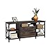 Sauder Steel River Industrial Storage Credenza with Drawers, Carbon Oak Finish