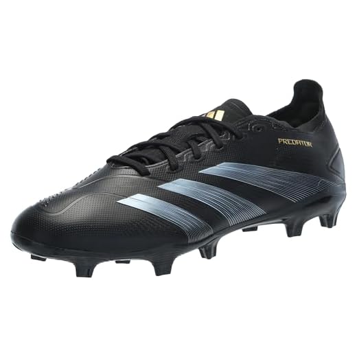 adidas Unisex Predator League Firm Ground Sneaker, Black/Carbon/Gold Metallic, 10.5 US Men