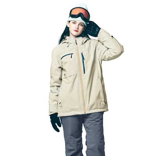NNOUM(ノアム) スキーウェア レディース 上下セット ハイブランドと同工場で安心の品質 耐水圧20,000ml NN25NFTP45W 動きやすい 裾丈調節可能 軽量 防寒 おしゃれ ストレッチ 選べるカラバリ スノボ スノーボード (Beige/G