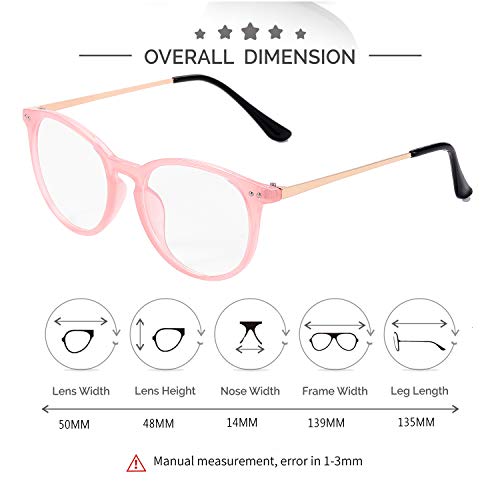 Image of Kursan Non Prescription Clear Lens Fake Glasses for Women Men Retro Round Plastic Frame Eyeglasses