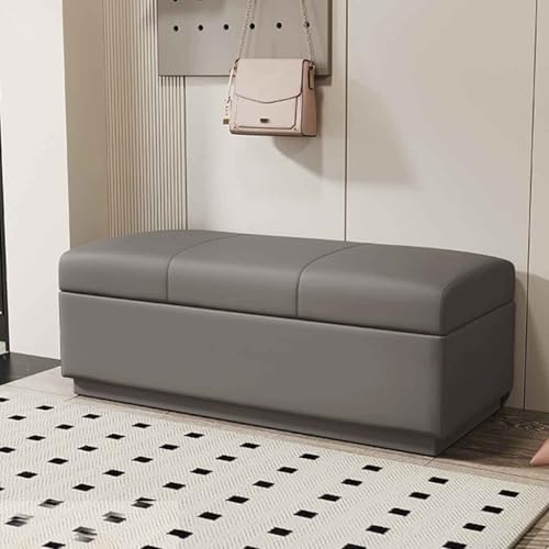 Boîte de rangement ottomane multifonction avec assise capitonnée - 2