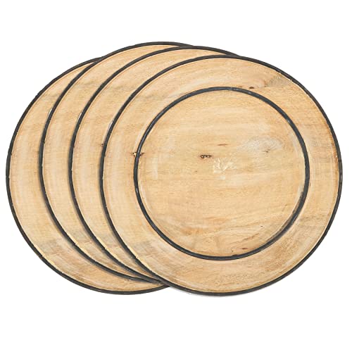 Platos Decorativos de Madera Juego de 4 miniatura 3