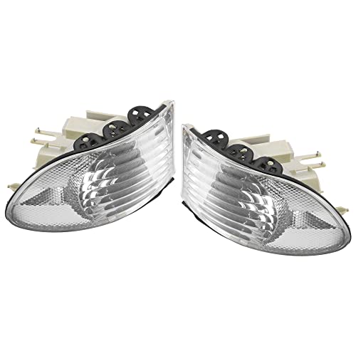 X AUTOHAUX Pair Clear Turn Signal Light Lamp Front Left Right Side Corner Signal Light for BMW E38 7 Series 1999-2001