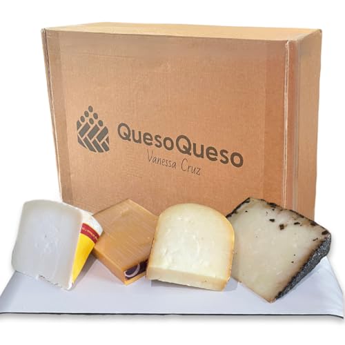 Caja de Quesos Regalo Gourmet - Quesos Artesanos - Surtido 4 Cuña...