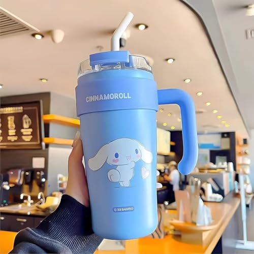 HaRvic Tumbler for Gym, 860ml Stainless Steel Vacuum Insulated Cup - Leak Proof - Straw Wide MouthDouble Walled themo Flask hot and Cold Tumbler for Office, Sport, Travel, Home (Blue)