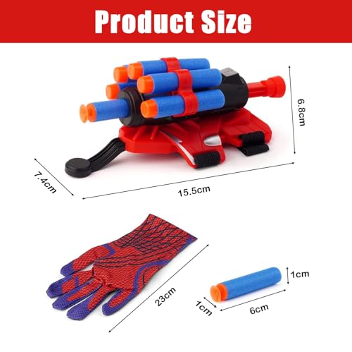 Image of Set of 2 Spider Web Shooters Toy Set, Superhero Glove Launcher, Safe Outdoor Action Toys for Kids, Halloween Christmas Birthday Party Gifts for Boys and Girls (AB, 2)