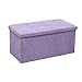 Składana ławka osmańska do przechowywania, skrzynia do przechowywania, podnóżek z bawełny, podnóżek, stołek do wymiany butów, wyściełane siedzisko, styl guzików, mieści do 330 funtów,Purple,76CM
