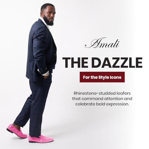 Image of Amali Men's Embellished Velvet Tuxedo Loafers, Smoking Slippers