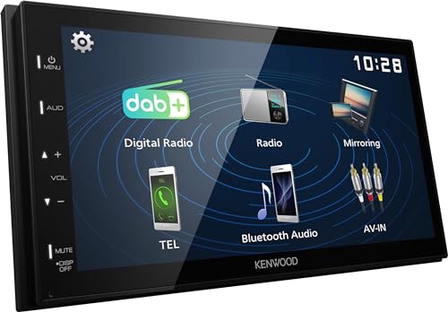 KENWOOD DMX129DAB - Autoradio multimédia avec écran 17,3 cm (6,8 Pouces) démarrage Rapide et Mirroring Via USB Android (4 x 45W, DSP, Dab+/FM, BT, 3X pré-Sorties 2V, USB, contrôle iPod/iPhone)