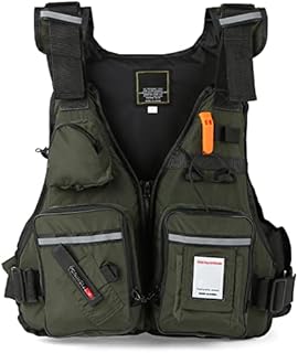 Taruor Fly Fishing Jacket Vest for Men,Multi-Pockets with Water Bottle Holder for Kayaking Sailing Boating Water Sports