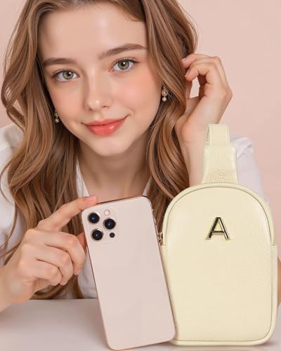 Image of Gifts for 6 7 8 9 10 11 12 13 14 15 16 Year Old Girls, Initial Cross Body Fanny Pack, Cute Sling Purse for Teens, Travel Crossbody Bags for Daughter Granddaughter, Tween Girls Trendy Stuff