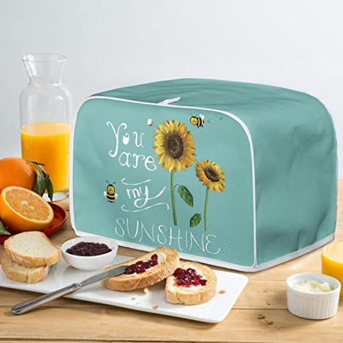 Image of 4 Slice Toaster Dust Cover Bread Machine Oven Dustproof Cover Kitchen Bakeware Protector Dustproof Fingerprint Protection for Women Gift(12.4 x 10.6 x 8.2), You Are My Sunshine