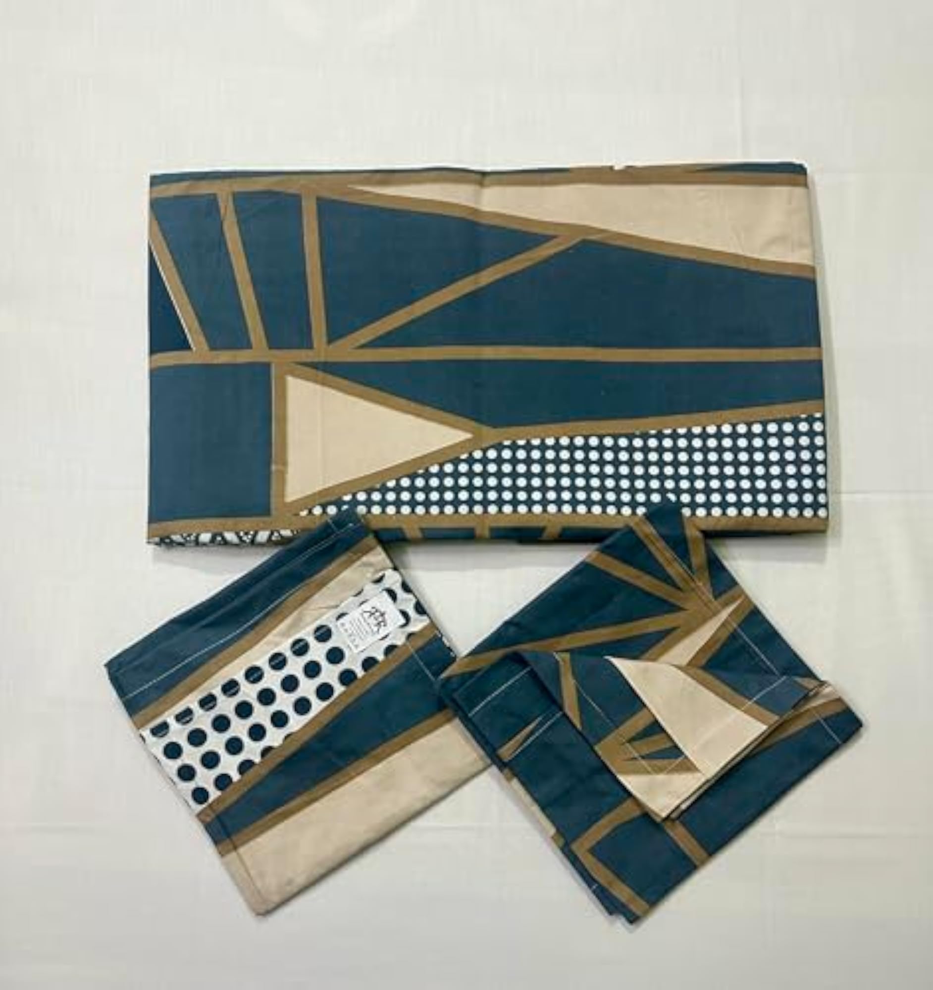 Premium Double Bed Sheet with 2 Pillow Covers, Teal Gold