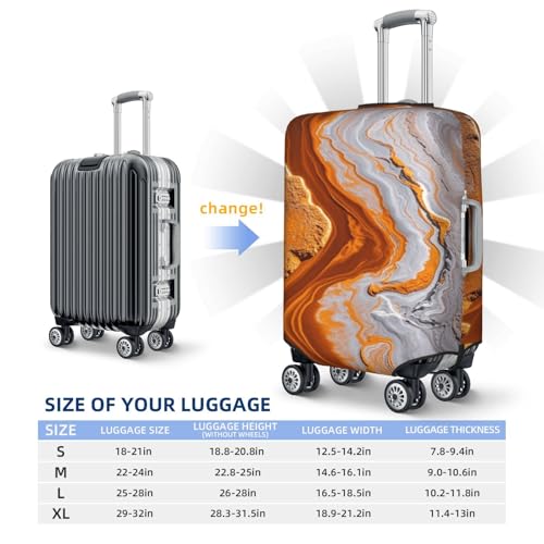 Flowing Sand Stone Texture Elastic Travel Luggage Covers Dustproof Scratch-Resistant Suitcase Protector Fit 22-24 Inch4