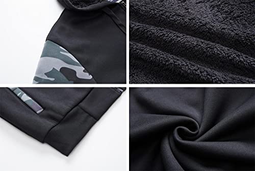 Image of Gary Com Heavyweight Sherpa Hoodies for Men, Thick Fleece Lined Full Zip Up Winter Warm Sweatshirts Work Jackets