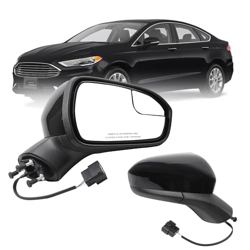 Dasbecan Right Passenger Side Mirror AssemblyCompatible with Ford Fusion 2016-2022 Rear view Mirror | Electric Adjustment | Black | Replace# FS7Z-17682-B,3Pins