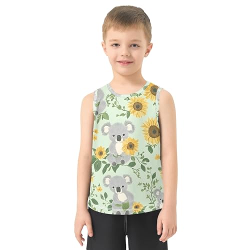 Boys' Tank Top Shirt Koalas with Sunflowers Pattern Sleeveless T-Shirts2