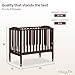 Dream On Me 2-in-1 Folding Portable Compact Mini Baby Crib in Espresso, GreenGuard Gold & JPMA, US Patented Flat Folding System, Locking Wheels,1″ Mattress Pad, Space-Saving Quck Fold Easy Storage