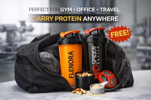 Image of Buy One Get One Free - Protein Shaker Bottle 700ml with Mixer Ball & Leakproof Lid | Gym, Sports & Fitness Shaker for Protein Shakes, Smoothies & Pre-Workout (Orange Combo)