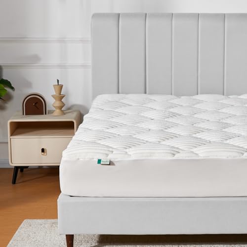 Novilla Sobrecolchón Peluche 90x190cm, Suave y Cálida, Relleno de Fibra Premium, Agradable a la Piel, Cubrecolchón Afelpado con Bolsillo Profundo Elástico de 30cm, Lavable a la Máquina, Blanco
