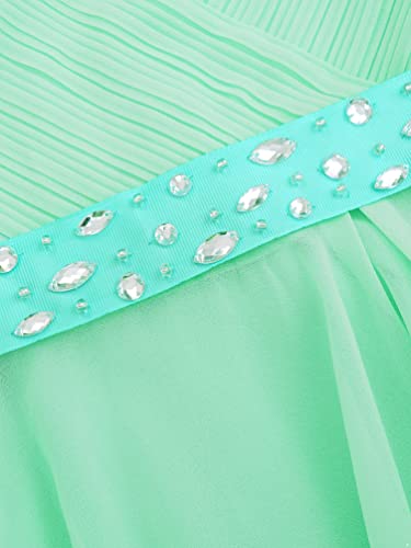 Kids One Shoulder Asymmetrical Chiffon Junior Bridesmaid Wedding Flower Girl Dress Party Princess Dress4