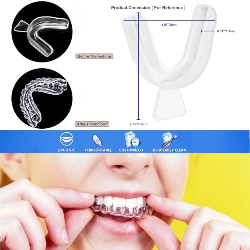 Image of 8psc Teeth Whitening Trays Kits Mouth Trays & 2 Tooth Boxes, Thermoform Moldable Whitening Teeth Tray, Oral Care Thin Moldable Mouth Tray Kit Tools for Whitening
