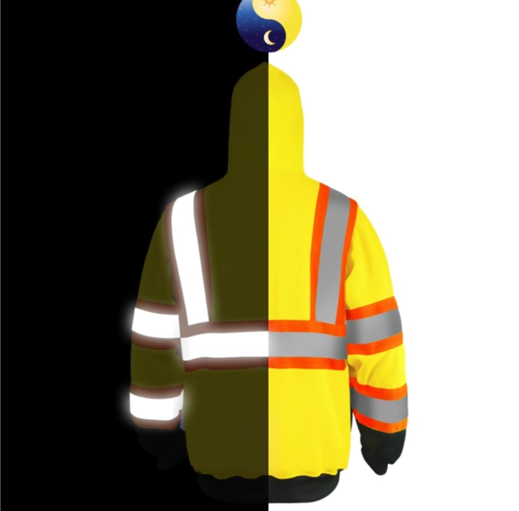 Chaleco de Alta Visibilidad Chaleco Reflectante Sudadera De Advertencia For Construcción De Carreteras, Ropa Reflectante De Terciopelo De Un Solo Lado Chaleco de Trabajo Chaleco de Seguridad